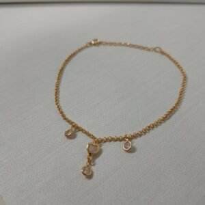 Tornozeleira feminina – Folheada ouro 18k